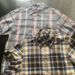 Two Ben Sherman Short Sleeved Button Down Shirts S